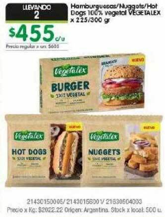 Jumbo Hamburguesas nuggets hot dogs 100% vegetal vegetalex oferta