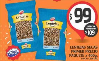 Lentejas secas primer precio paquete