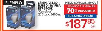 Carrefour Market Lámpara led bulbo 11w fría e27 6400k oferta
