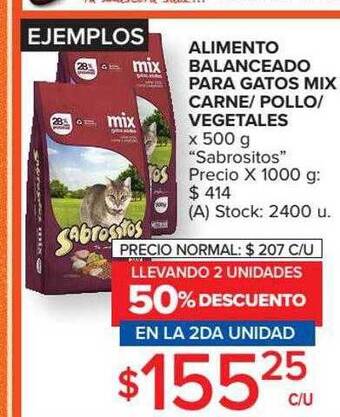 Carrefour Market Alimento balanceado para gatos mix carne pollo vegetales oferta