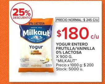Carrefour Market Yogur entero frutilla vainilla 0% lactosa oferta