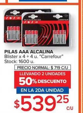 Carrefour Market Pilas aaa alcalina oferta