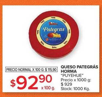 Carrefour Market Queso pategrás horma oferta