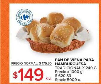 Carrefour Market Pan de viena para hamburguesa tradicional oferta