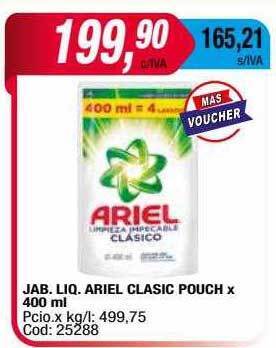 Maxiconsumo Jab. liq. ariel clasic pouch oferta