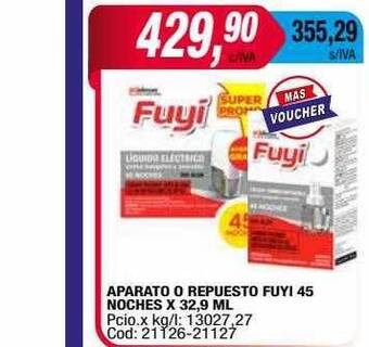 Maxiconsumo Aparato o repuesto fuyi 45 noches oferta