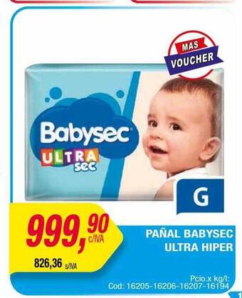Maxiconsumo Pañal babysec ultra hiper oferta