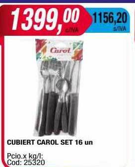 Maxiconsumo Cubiert carol set oferta