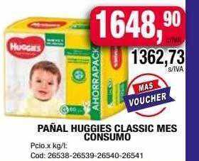 Maxiconsumo Pañal huggies classic mes consumo oferta