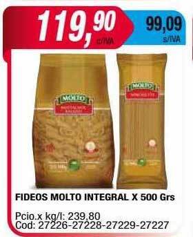 Maxiconsumo Fideos molto integral oferta