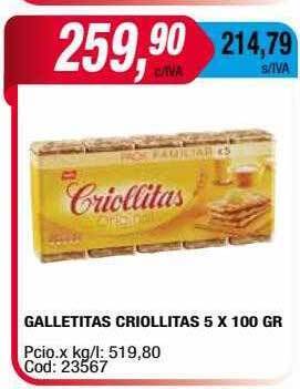 Maxiconsumo Galletitas criollitas oferta