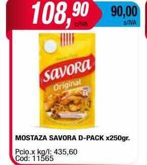 Maxiconsumo Mostaza savora d-pack oferta