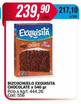 Maxiconsumo Bizcochuelo exquisita chocolate oferta