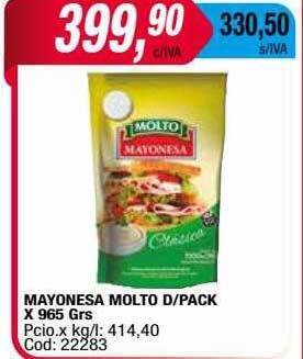 Maxiconsumo Mayonesa molto d pack oferta