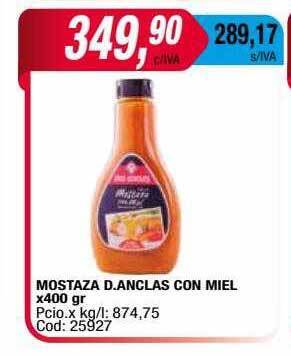 Maxiconsumo Mostaza d. anclas con miel oferta