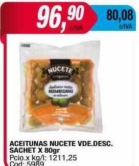 Maxiconsumo Aceitunas nucete vde. desc. sachet oferta