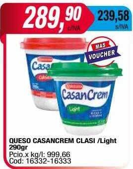 Maxiconsumo Queso casancrem clasi light oferta