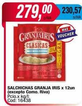Maxiconsumo Salchichas granja iris oferta