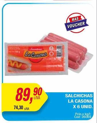 Maxiconsumo Salchichas la casona oferta