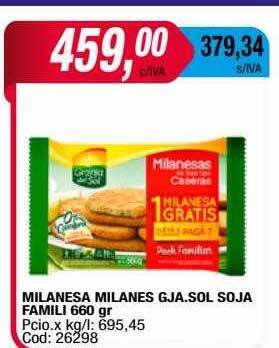 Maxiconsumo Milanesa milanes gja. sol soja famili oferta