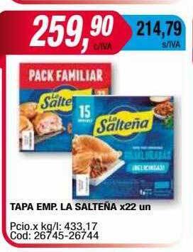 Maxiconsumo Tapa emp la salteña oferta