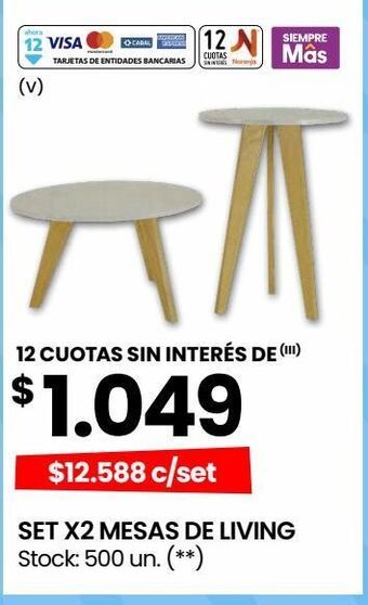 Changomas Set x2 mesas de living oferta