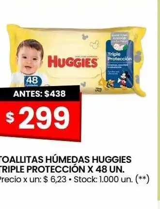 Changomas Toallitas húmedas huggies triple protección x 48 un. oferta