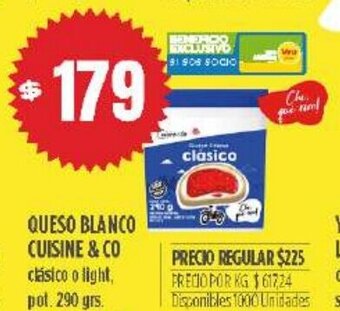 Supermercados Vea Queso Blanco Cuisine & Co oferta