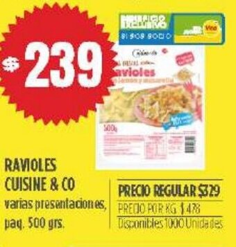 Supermercados Vea Ravioles Cuisine & Co oferta