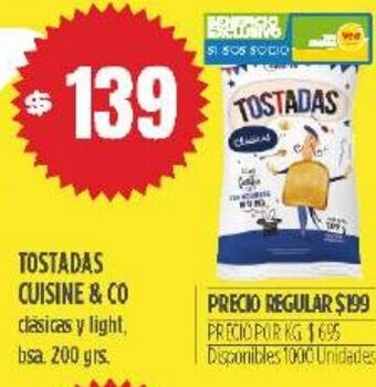 Supermercados Vea Tostadas Cuisine & Co oferta