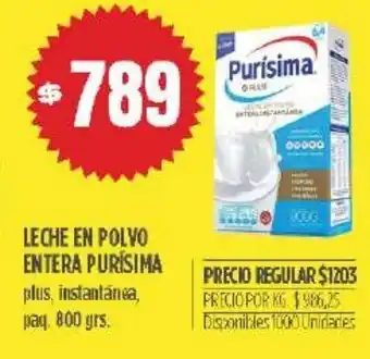 Supermercados Vea Leche En Polvo Entera Purisima oferta