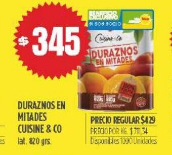 Supermercados Vea Duraznos En Mitades Cuisine & Co oferta