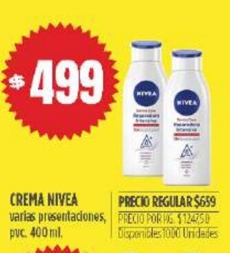 Supermercados Vea Crema Nivea oferta