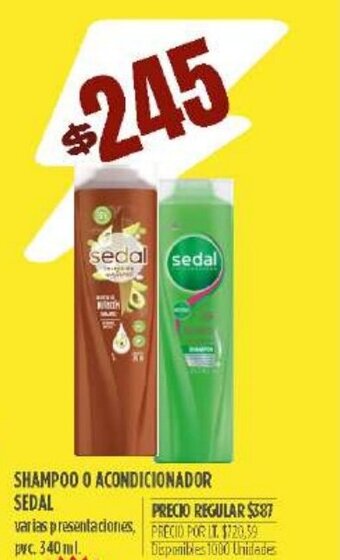 Supermercados Vea Shampoo O Acondicionador Sedal oferta