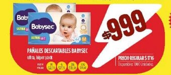 Supermercados Vea Panales Descartables BaBysec oferta