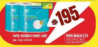 Supermercados Vea Papel Higienico Family Care oferta