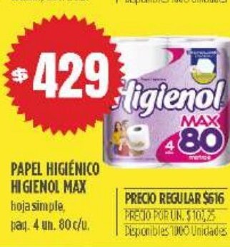 Supermercados Vea Papel Higienico Higienol Max oferta