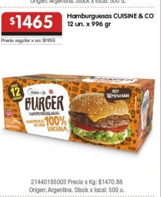 Disco Hamburguesas cuisine & co oferta