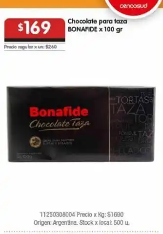 Disco Chocolate para taza bonafide x 100 gr oferta