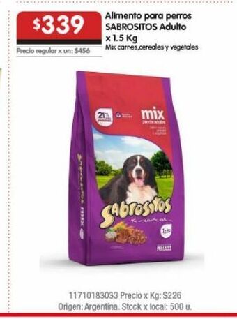 Disco Alimento para perros sabrositos adulto oferta