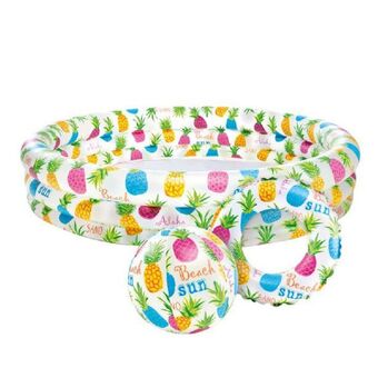 Garbarino Pileta inflable intex fishbowl set 132x28cm + flotador + pelota 59469 oferta