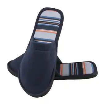 Pantufla caballero con rayas azul marino talle 41/42