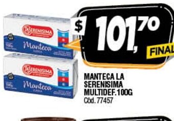Supermercados Yaguar La Serenisima Manteca Multidef 100g oferta