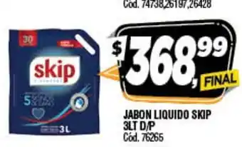 Supermercados Yaguar Skip Jabon Liquido 3lt D/P oferta
