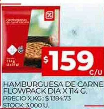 Supermercados DIA Hamburguesa de carne flowpack dia oferta