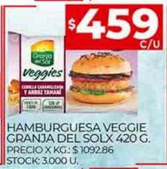 Supermercados DIA Hamburguesa veggie granja del sol oferta