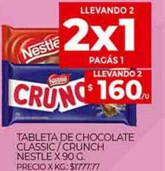 Supermercados DIA Tableta de chocolate classic crunch nestle oferta