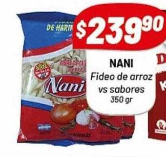 Almacor Nani fideos de arroz vs sabores oferta