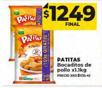 Supermayorista Vital Patitas bocaditos de pollo oferta