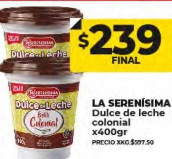 Supermayorista Vital La serenísima dulce de leche colonial oferta